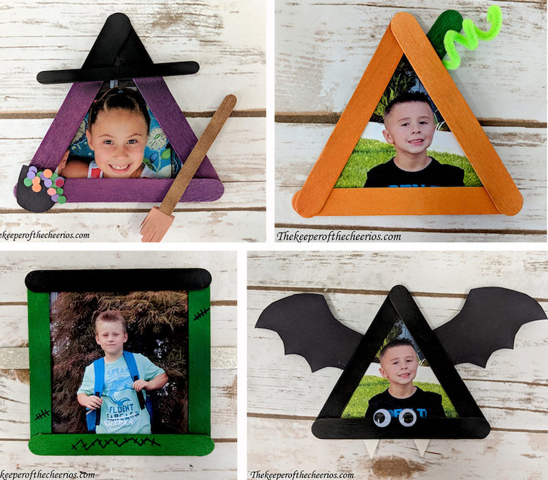 Popsicle stick picture frame For Halloween