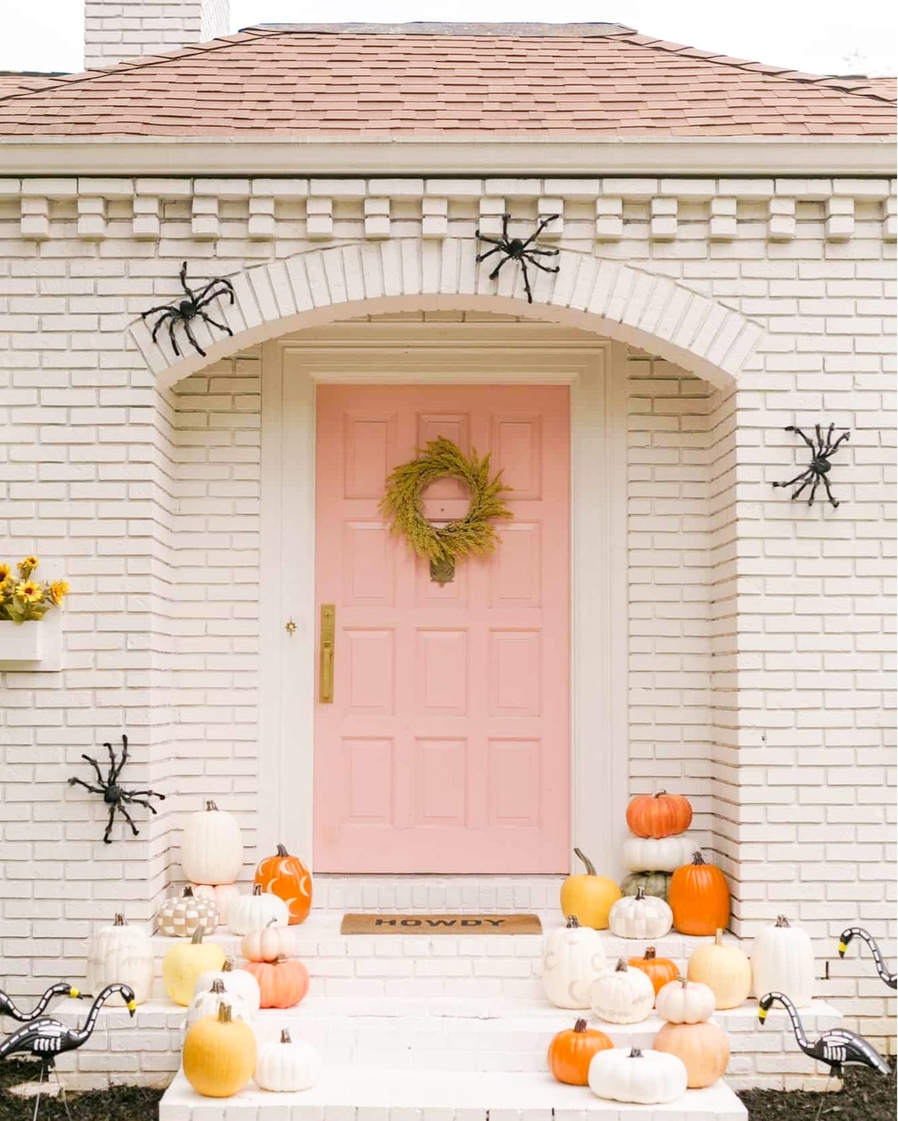 Pretty Pastel Front Porch Fall Decoration