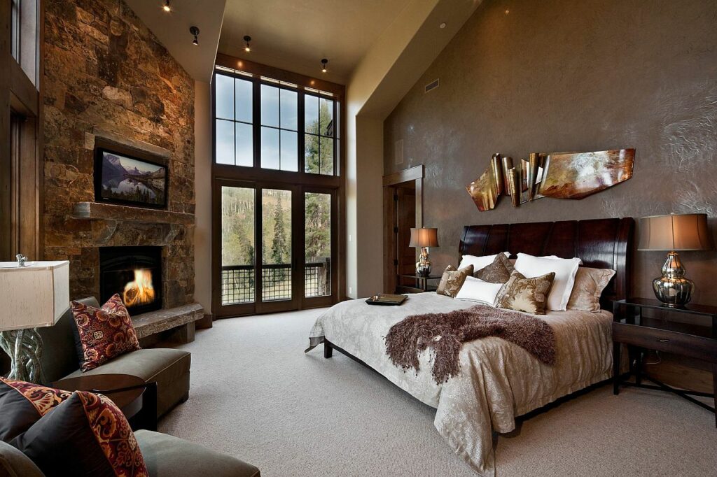 Relaxing master bedroom with cool rustic touches