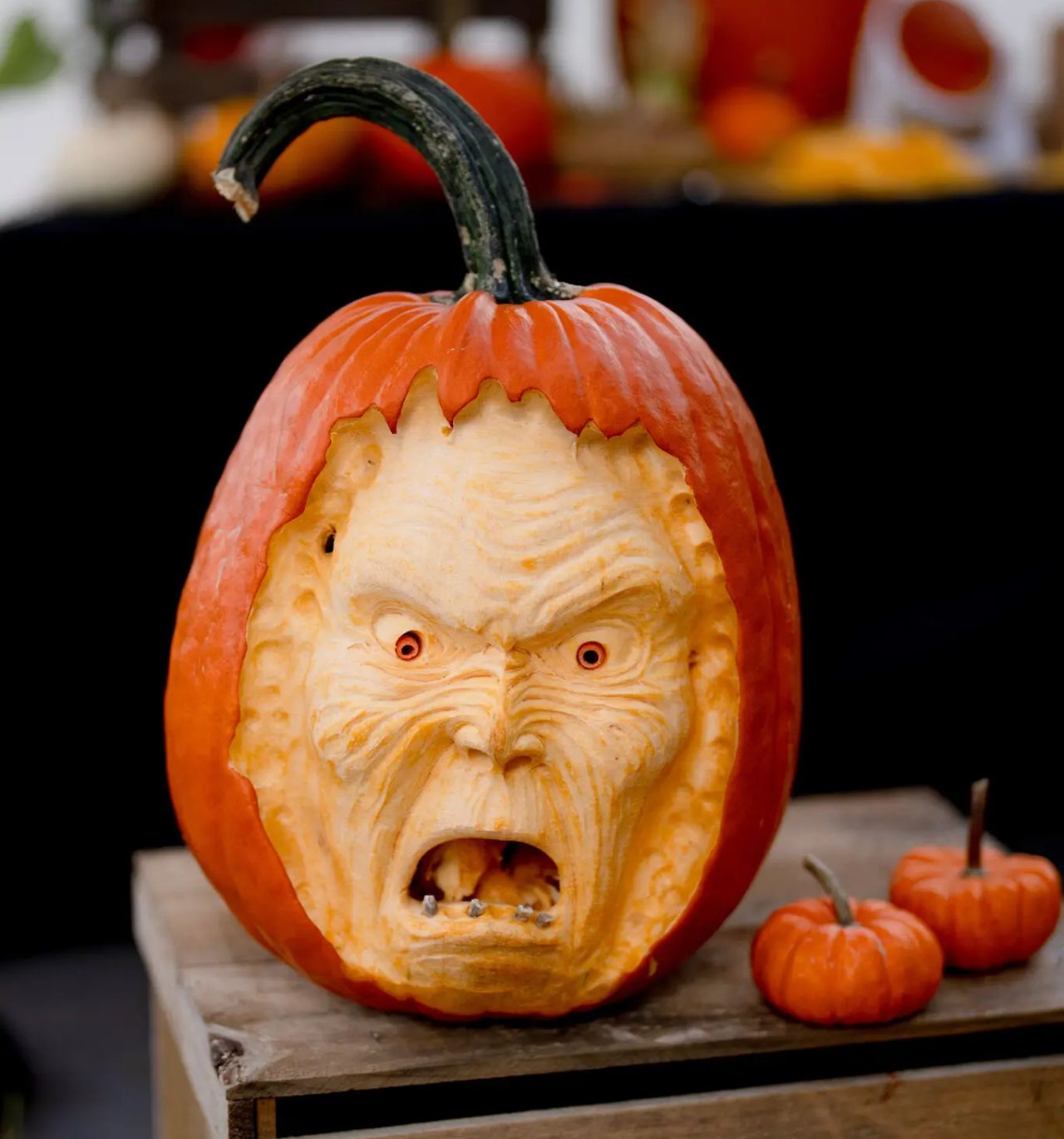 Scary ghostface pumpkin carving by Adam Bierton
