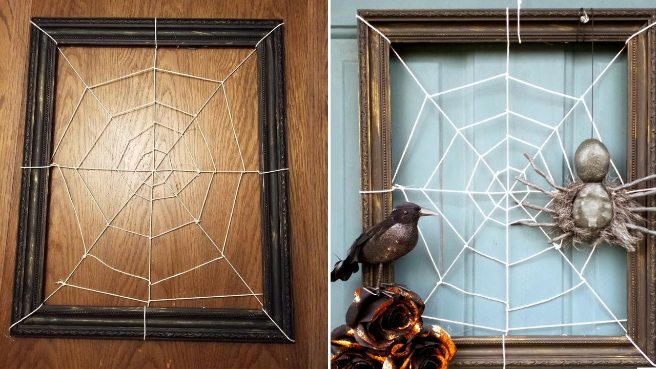 Spiderweb-Frame-Craft-for-Halloween- Erin Rochon Design