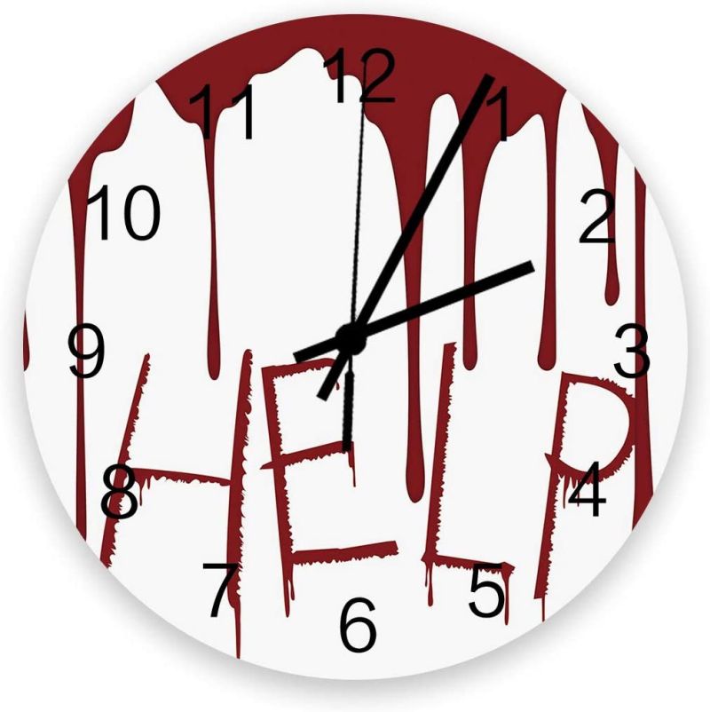 Spooky Flowing Blood Wood Clock