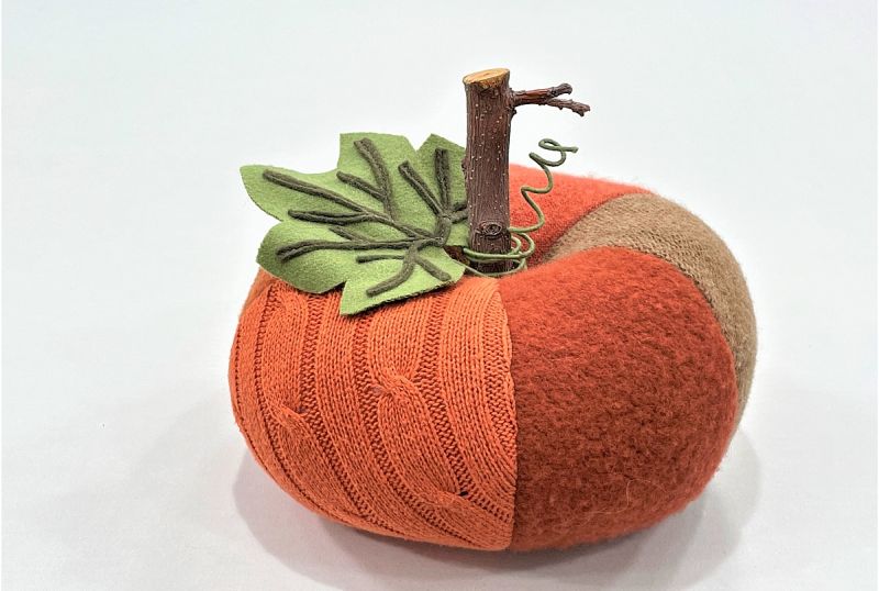 Halloween pumpkins from sweater and fleece   