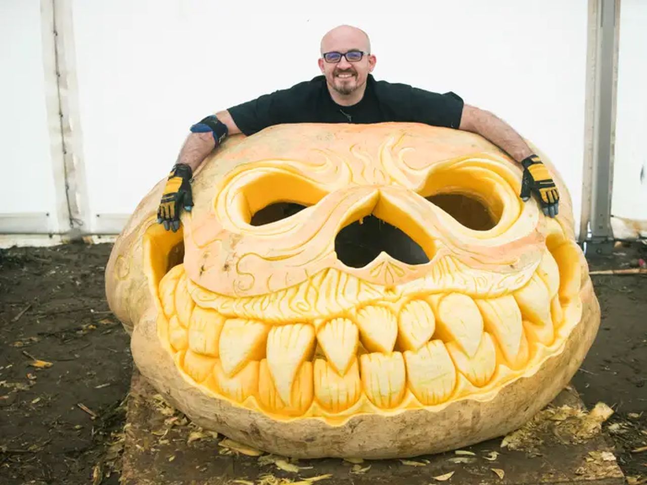 World record-breaking jack-o'-lantern by Christian Russell