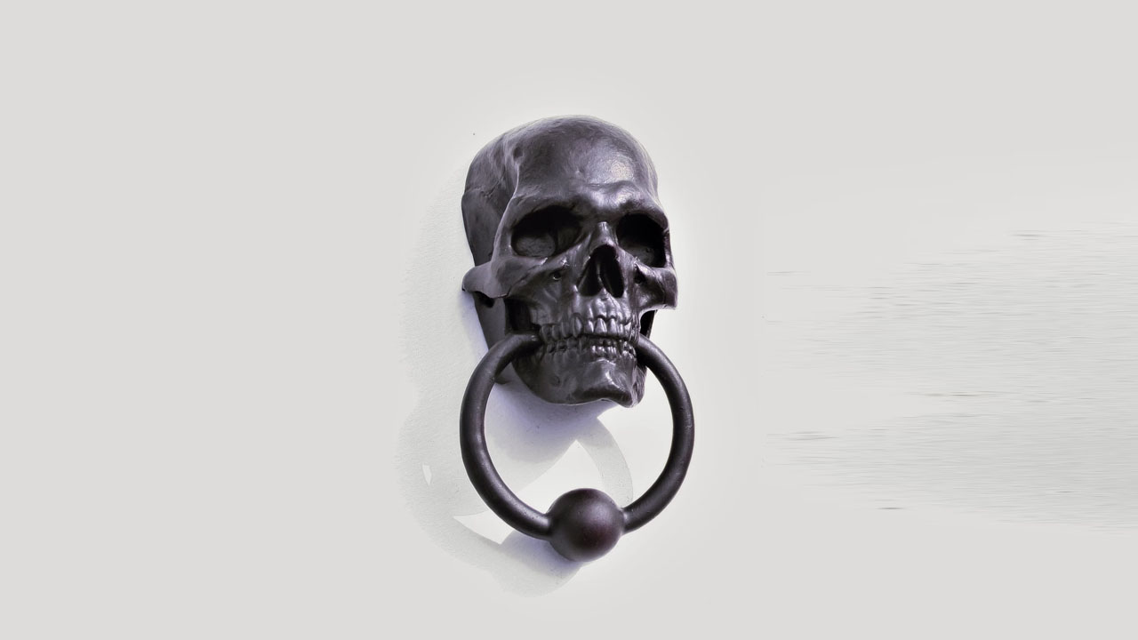 skull halloween door knockers