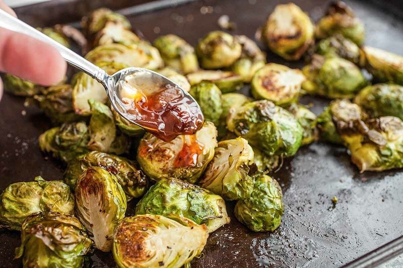 Honey Chipotle Roasted Brussels Sprouts