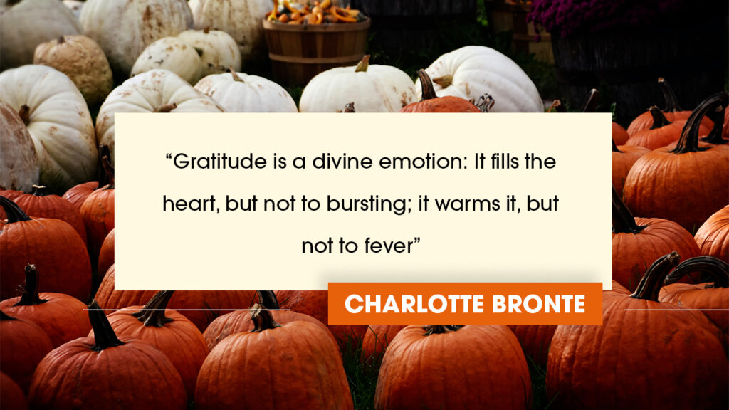 Thanksgiving quote by Charlotte Bronte