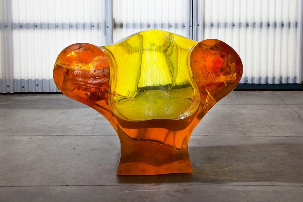 Big Easy chair in colored resin by Ron Arad