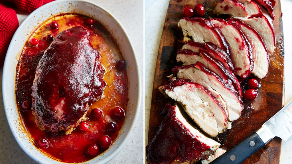 Cranberry Glazed Turkey Breast for thanksgiving 