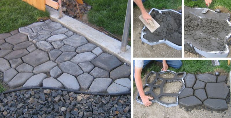 DIY Concrete Garden Path Made Using Stencil by The Owner Builder Network