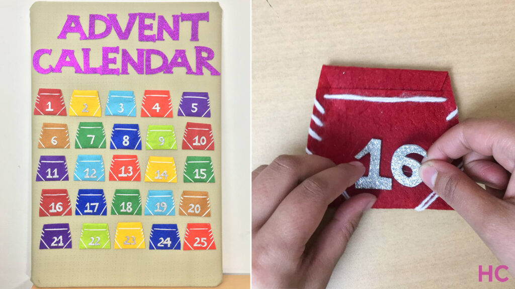 DIY fabric advent calendar for Christmas