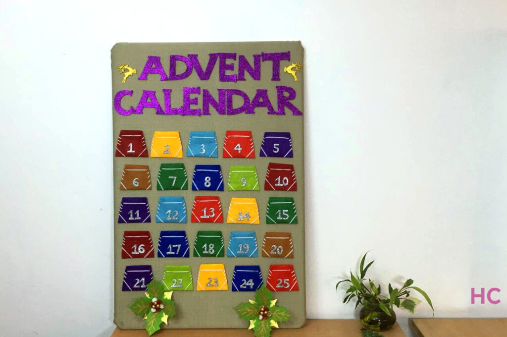 DIY christmas advent calendar from felt and fabric