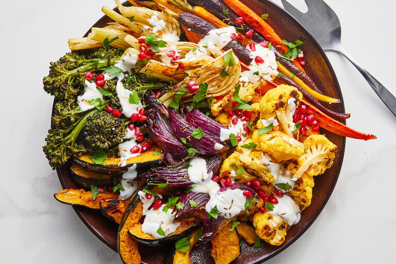 Easy Recipes to Make Ahead of Thanksgiving - Giant Roasted Vegetable Platter