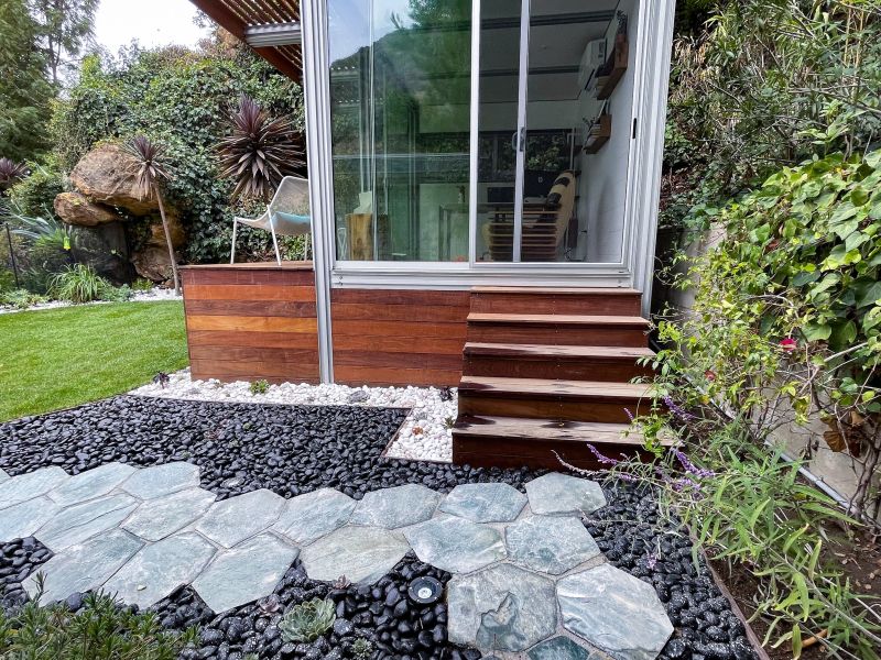 Stylish honeycomb stone garden walkway by The Standard Design Group