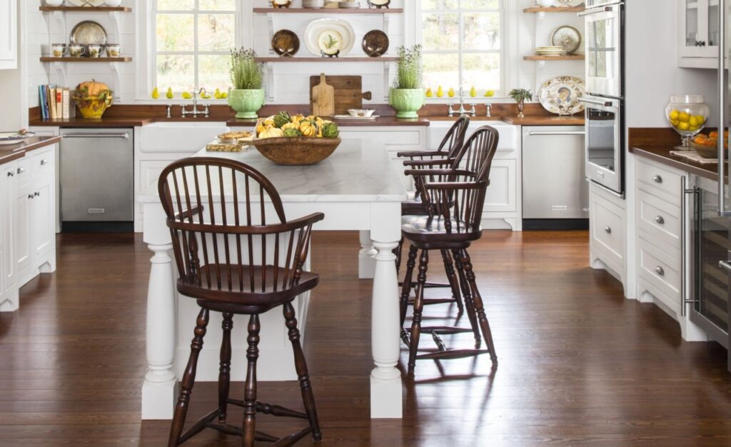 Display the Gourds on kitchen island for fall 