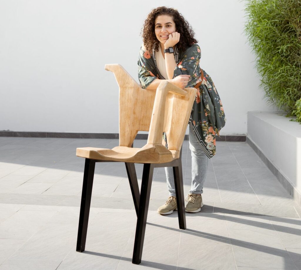 Nourhan Rahhal with Vee chair