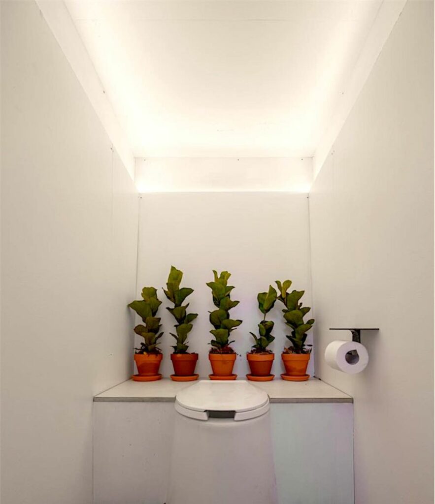 built-in lights and plants  