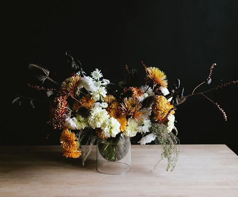 Thanksgiving dried flower centerpiece 