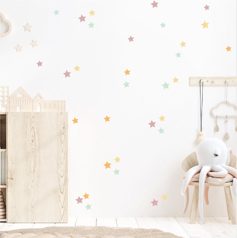 pastel star wall decals 