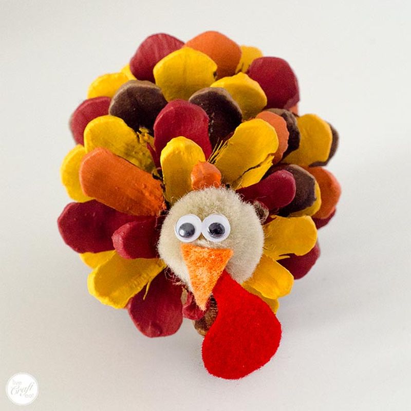 painted pinecone turkey 