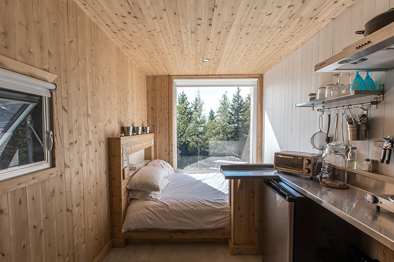 shipping container cabin bedroom 