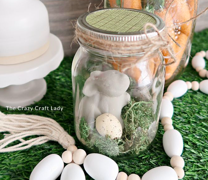 Bunny Mason Jar Terrarium for christmas