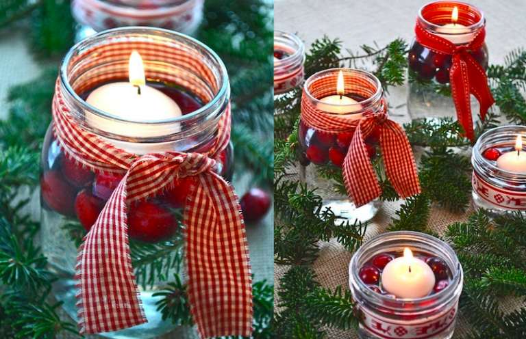20 DIY Mason Jar Centerpieces for Christmas