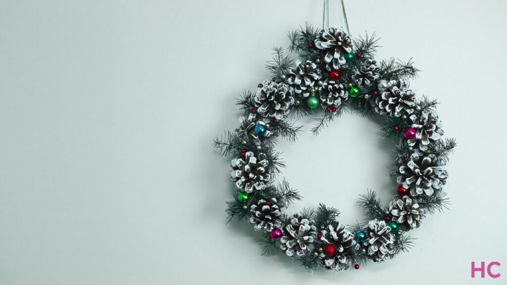 Snowy Pinecone Christmas wreath