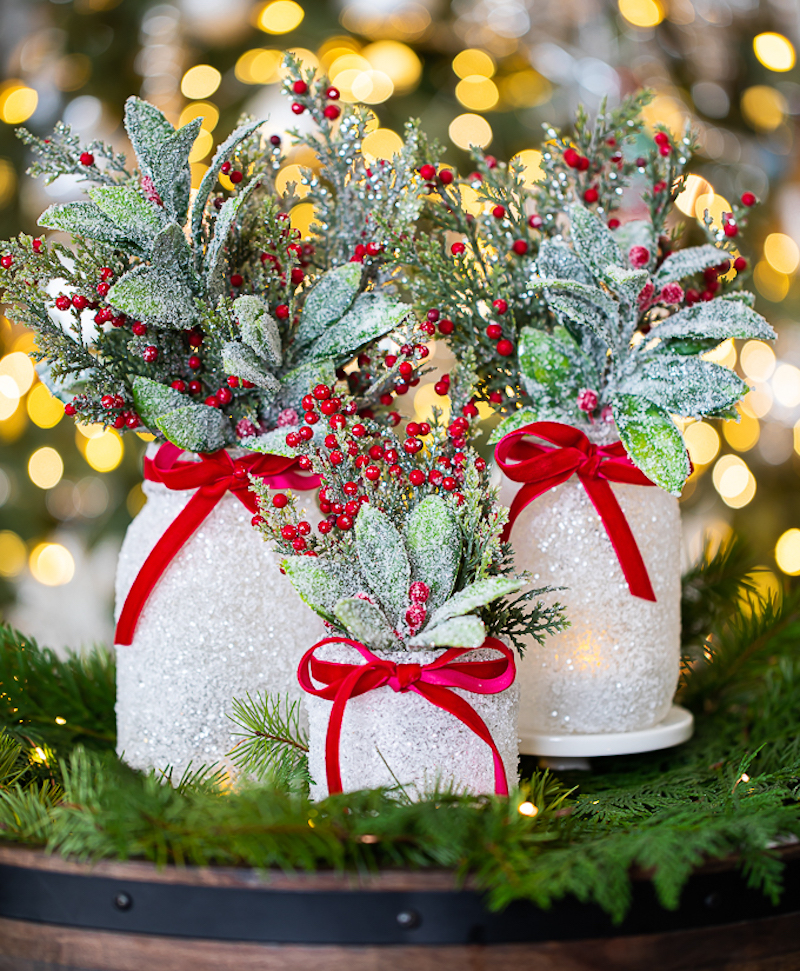 DIY Snowy Mason Jars