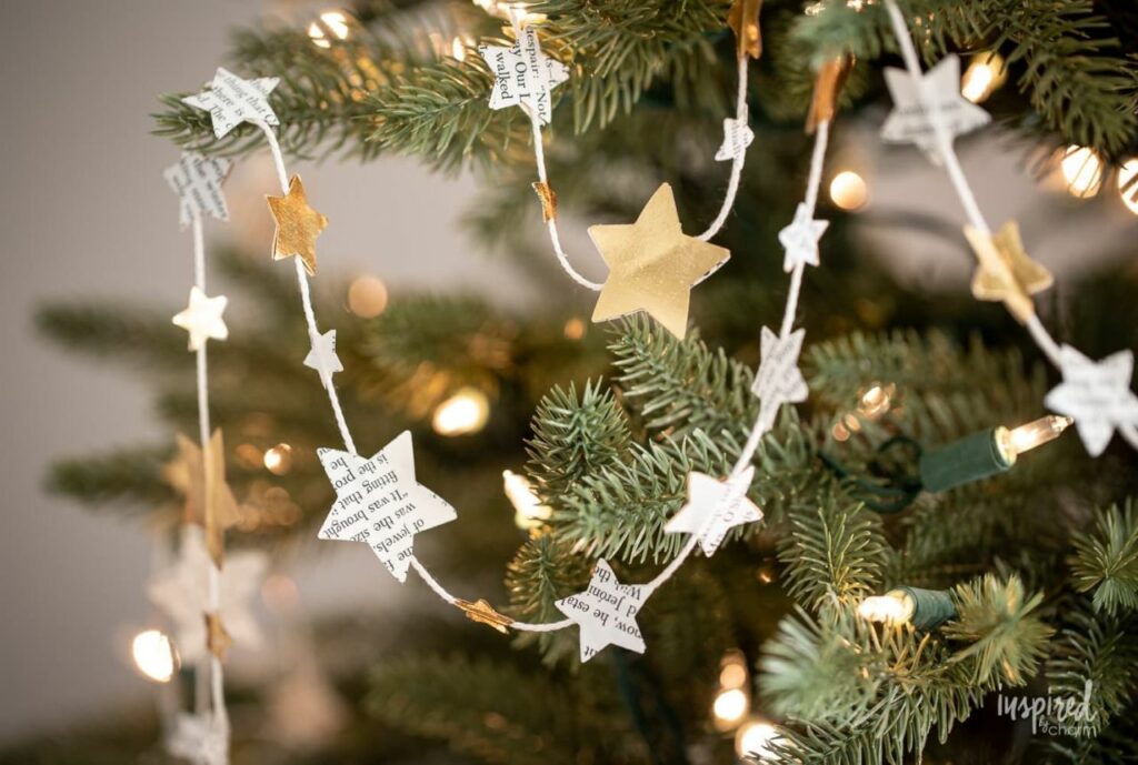 Easy Paper Star Garland for Christmas 