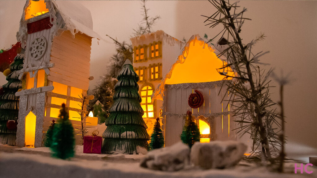 Inexpensive Christmas Village Display mini village