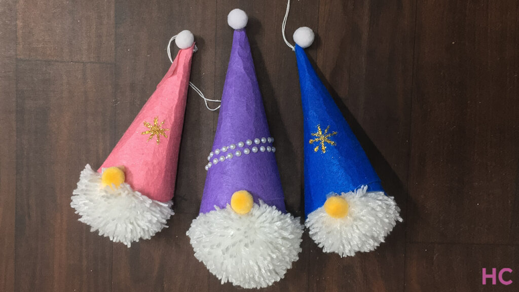 How to Make Pom Pom Gnome Ornaments for Christmas