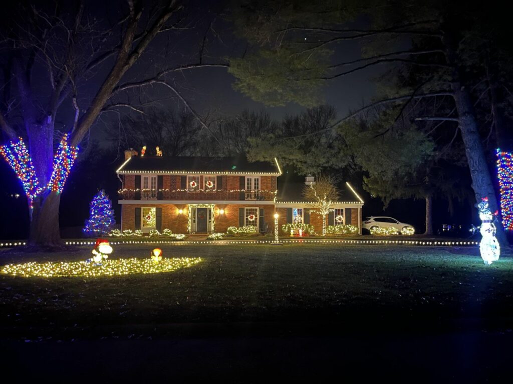 Snoopy's ice skating rink Christmas lights