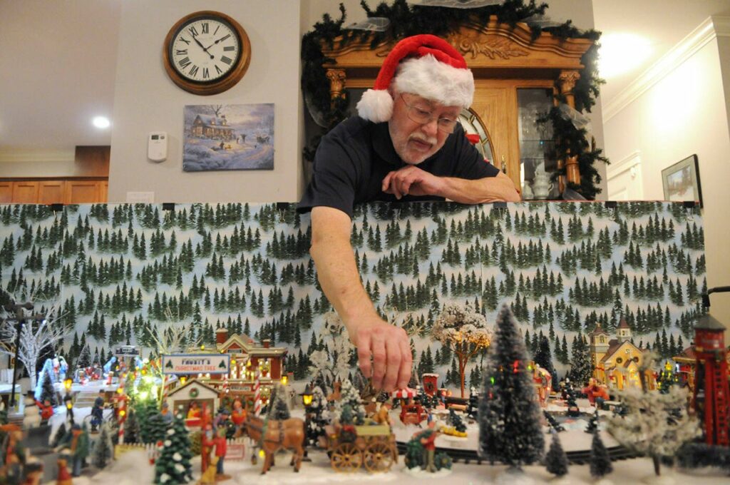 Visually impaired man builds Christmas village