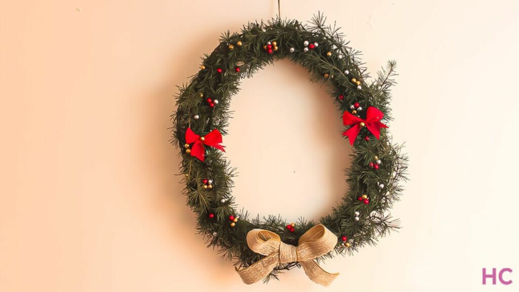 Easy Christmas Wreath from Pine Branches