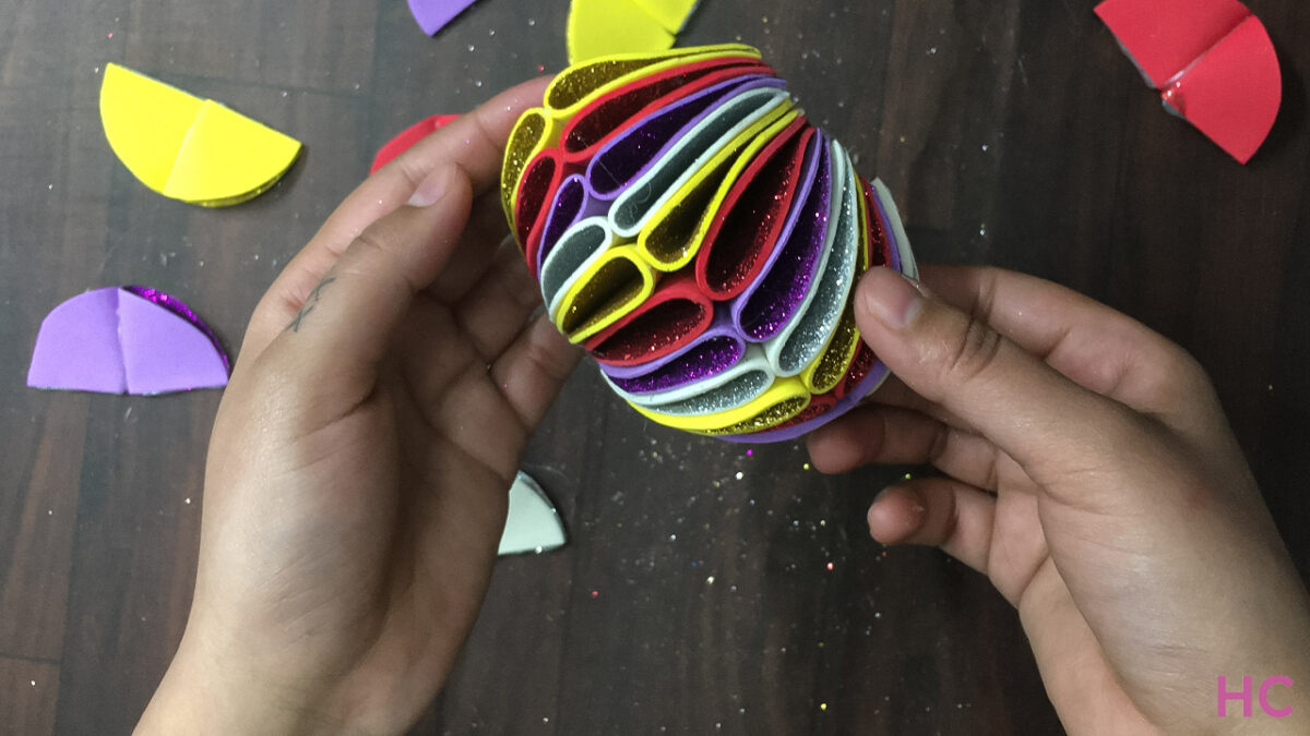 How to Make Glitter Foam Ball Christmas Ornament?