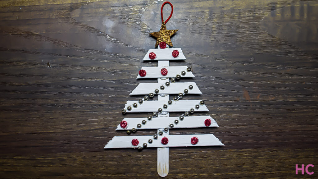 Tree Shaped Popsicle Stick DIY Christmas Ornaments