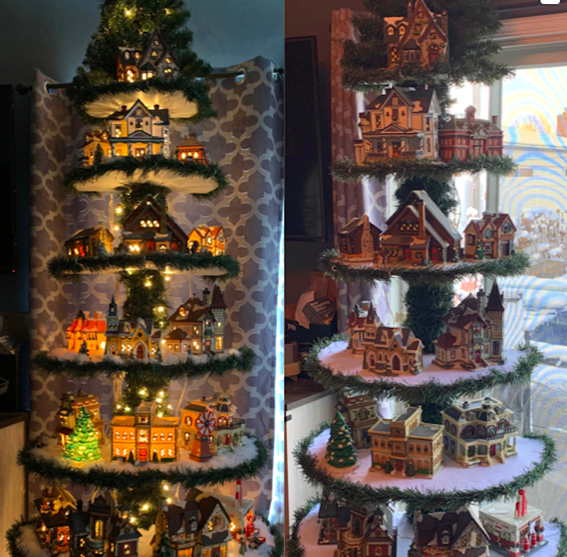 Tree shelf deals for christmas village