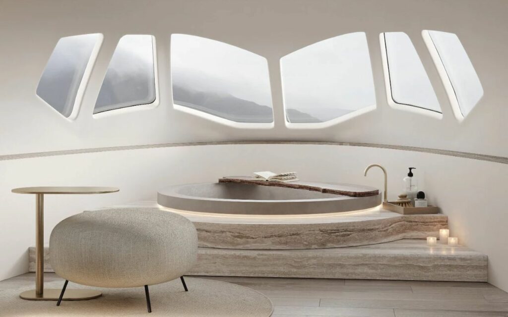 Boeing 737 luxury hotel bathtub