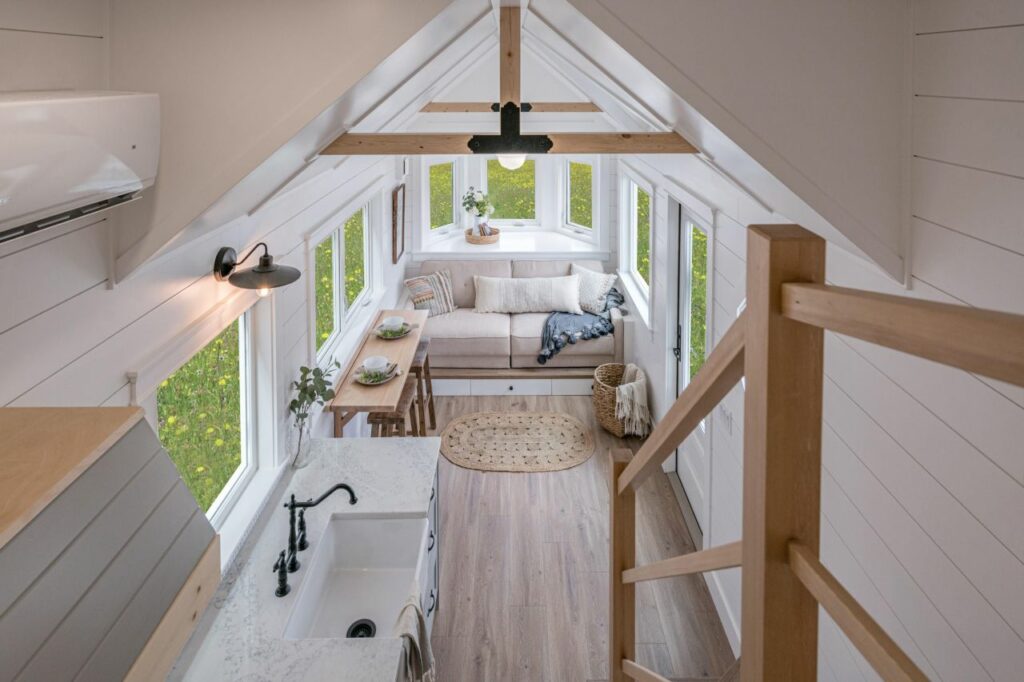 Inside a Tiny House With a Pop-Out Deck - Alpha Tiny Home by New