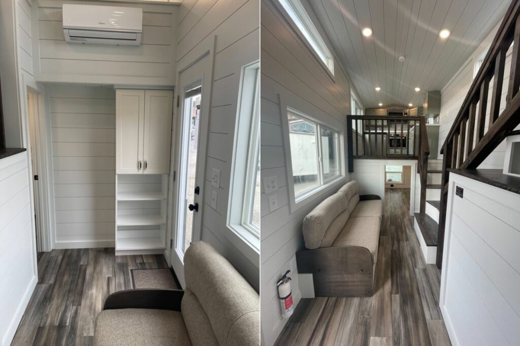 Kenai tiny house with loft kitchen