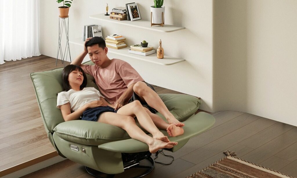 Sitjoy smart sofa with automated recliner