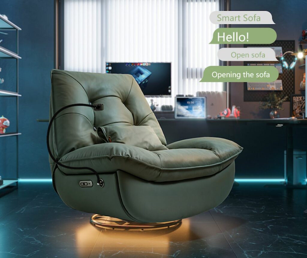 Sitjoy smart sofa with automated recliner