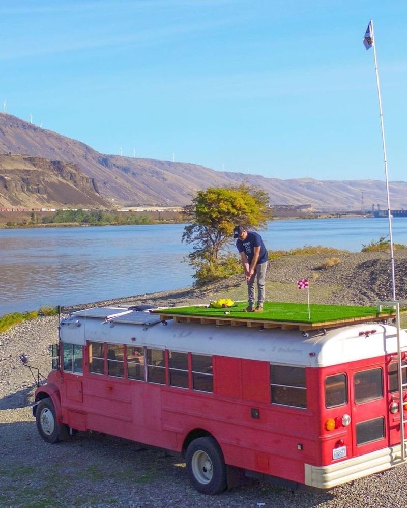 Bus home with Golf Deck by Jax Austin