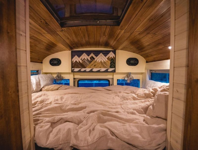 Bus home with luxe bedroom 