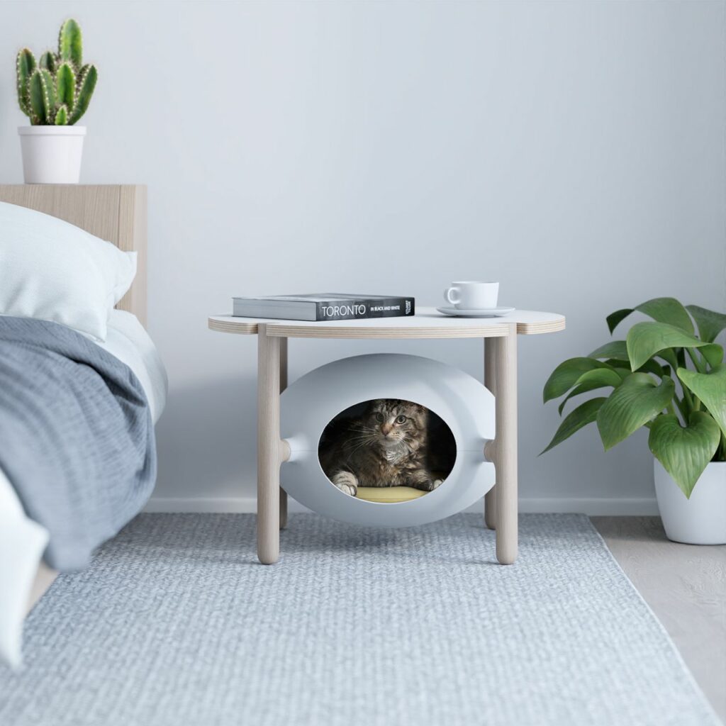 Igloo Coffee Table doubles as cat bed 