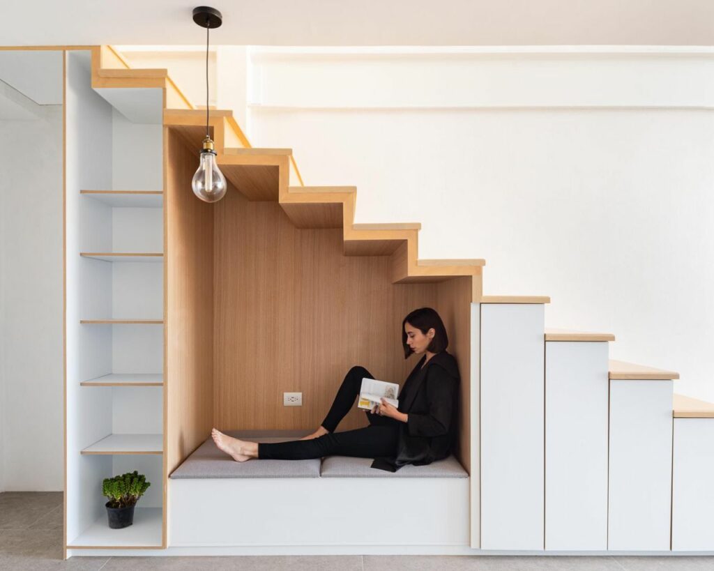 Under stairs seating 