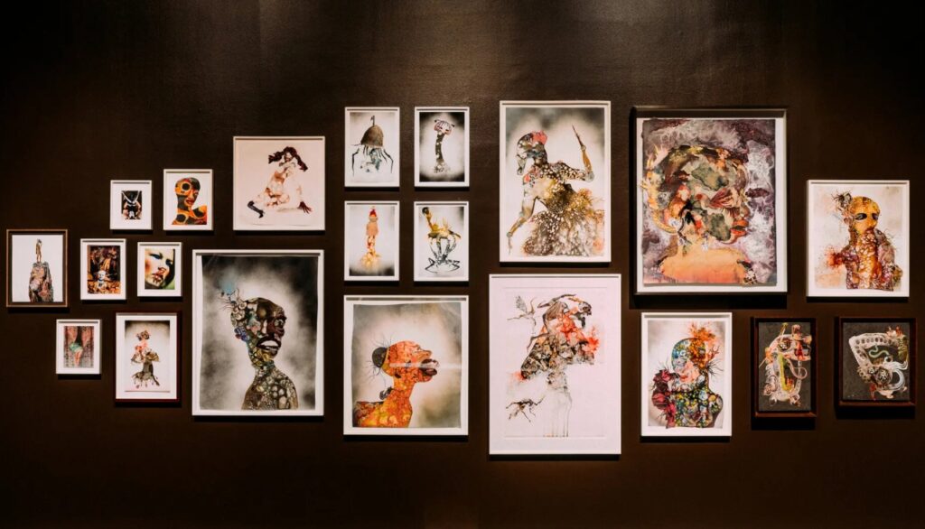 A group of Wangechi Mutu’s collages