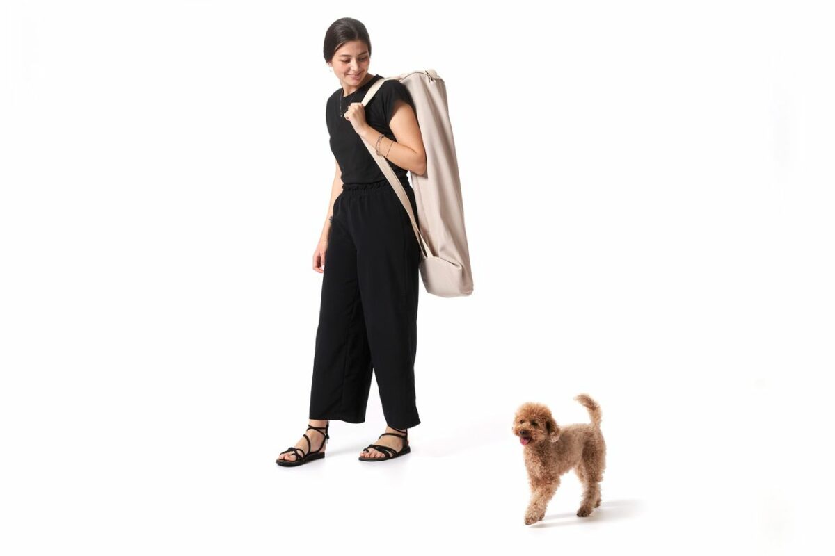 This Designer Travel Dog Bed Folds Up into a Bag