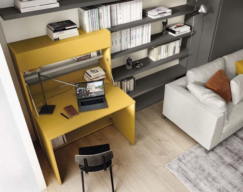 Clei Home Office is a Stylish Cabinet with Folding Desk, Great for Small Spaces   